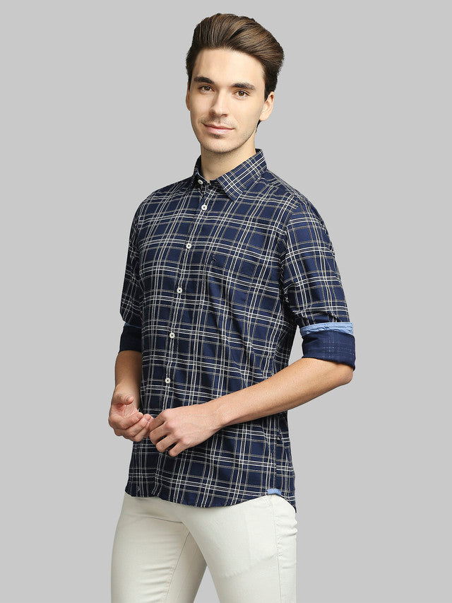 Parx Blue Casual Shirt 