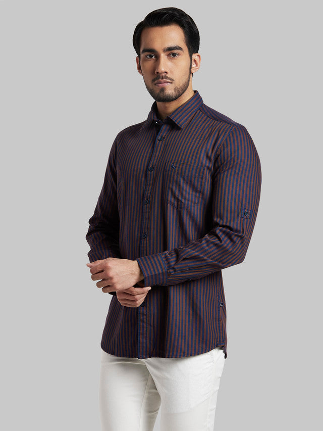 Parx Brown Casual Shirt 