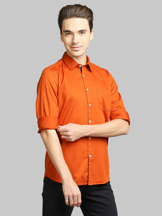 Parx Orange Casual Shirt 