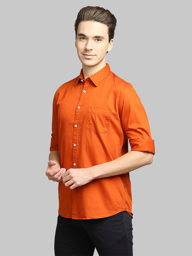 Parx Orange Casual Shirt 