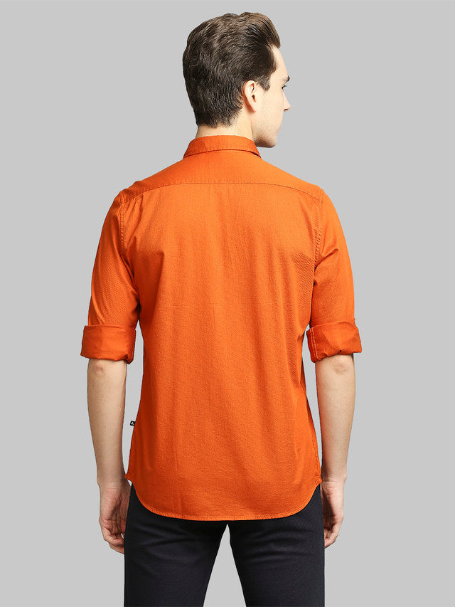 Parx Orange Casual Shirt 