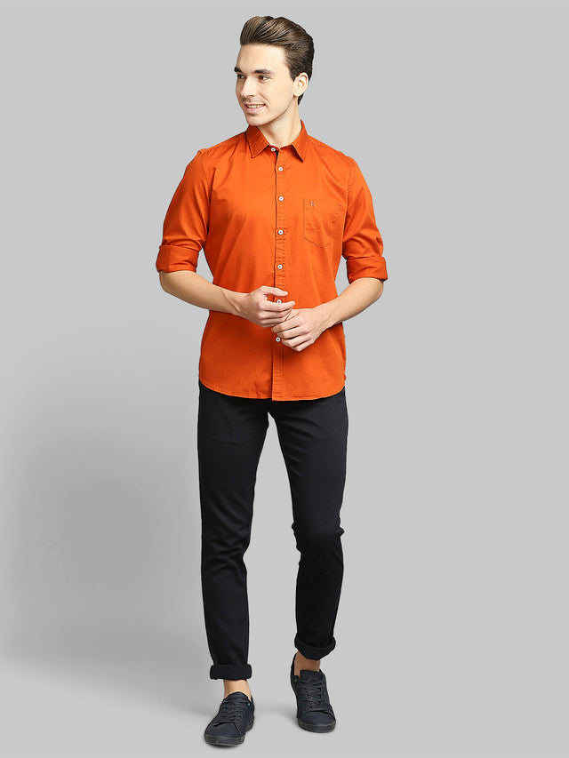 Parx Orange Casual Shirt 