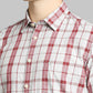 Parx Men Red Checkered Slim Fit Full Sleeve Semi Cut Away Collar Shirt