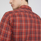 Men Red Slim Fit Checks Cotton Full Sleeve Shirts