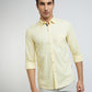 Men Yellow Slim Fit Print Cotton Full Sleeve Shirts