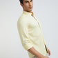 Men Yellow Slim Fit Print Cotton Full Sleeve Shirts