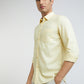 Men Yellow Slim Fit Print Cotton Full Sleeve Shirts