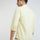 Men Yellow Slim Fit Print Cotton Full Sleeve Shirts