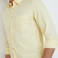 Men Yellow Slim Fit Print Cotton Full Sleeve Shirts