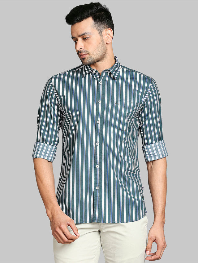 Parx Green Casual Shirt 