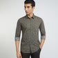 Men Green Slim Fit Print Cotton Full Sleeve Shirts