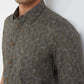 Men Green Slim Fit Print Cotton Full Sleeve Shirts