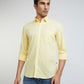 Men Yellow Slim Fit Solid Cotton Full Sleeve Shirts