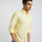 Men Yellow Slim Fit Solid Cotton Full Sleeve Shirts