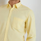 Men Yellow Slim Fit Solid Cotton Full Sleeve Shirts