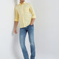 Men Yellow Slim Fit Solid Cotton Full Sleeve Shirts