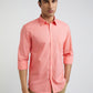 Men Red Slim Fit Solid Cotton Full Sleeve Shirts