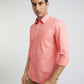 Men Red Slim Fit Solid Cotton Full Sleeve Shirts