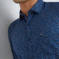 Men Blue Slim Fit Print Cotton Full Sleeve Shirts