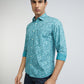 Men Blue Slim Fit Print Cotton Full Sleeve Shirts