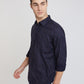 Parx Men Blue Printed Slim Fit Cotton Casual Shirt