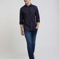 Parx Men Blue Printed Slim Fit Cotton Casual Shirt