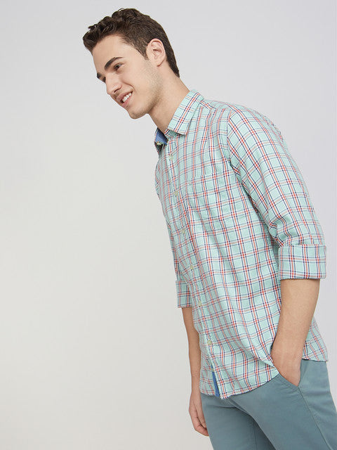 Men Slim Fit Blue Shirt