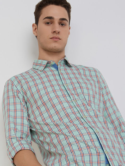 Men Slim Fit Blue Shirt