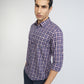 Men Blue Slim Fit Checks Cotton Full Sleeve Shirts