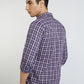 Men Blue Slim Fit Checks Cotton Full Sleeve Shirts