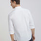 Men White Slim Fit Solid Cotton Blend Full Sleeve Shirts