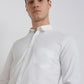 Men White Slim Fit Solid Cotton Blend Full Sleeve Shirts