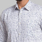 Parx Men White Printed Slim Fit Cotton Casual Shirt