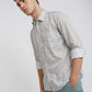 Men White Slim Fit Print Cotton Full Sleeve Shirts