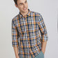 Men Yellow Slim Fit Checks Cotton Full Sleeve Shirts