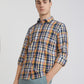 Men Yellow Slim Fit Checks Cotton Full Sleeve Shirts