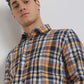 Men Yellow Slim Fit Checks Cotton Full Sleeve Shirts