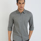 Men Grey Slim Fit Print Cotton Full Sleeve Shirts