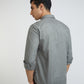 Men Grey Slim Fit Print Cotton Full Sleeve Shirts