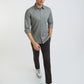 Men Grey Slim Fit Print Cotton Full Sleeve Shirts