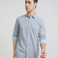 Men Blue Slim Fit Print Cotton Full Sleeve Shirts