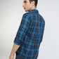 Men Blue Slim Fit Checks Cotton Full Sleeve Shirts