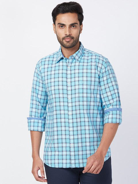 Parx Blue Casual Shirt