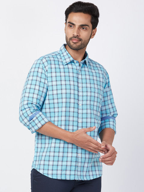 Parx Blue Casual Shirt