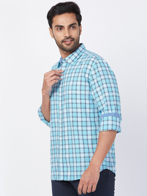 Parx Blue Casual Shirt