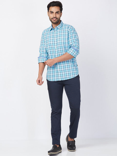 Parx Blue Casual Shirt