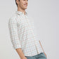 Men White Slim Fit Checks Cotton Full Sleeve Shirts