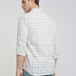 Men White Slim Fit Checks Cotton Full Sleeve Shirts