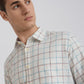 Men White Slim Fit Checks Cotton Full Sleeve Shirts