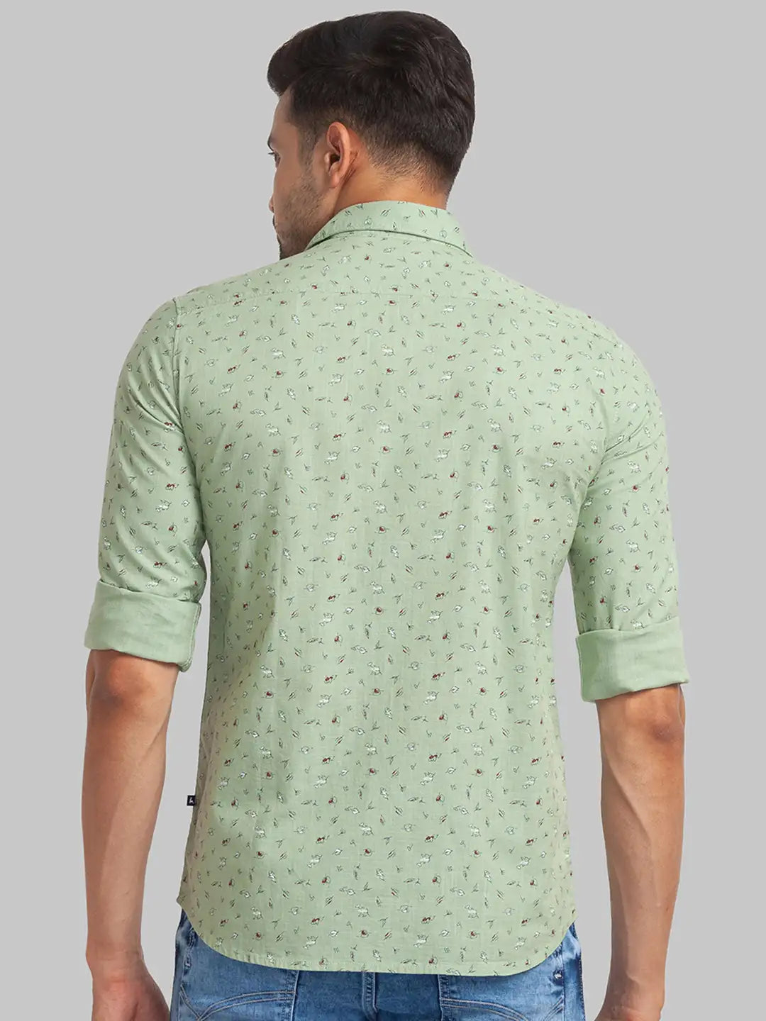 Men Slim Fit Green Shirt